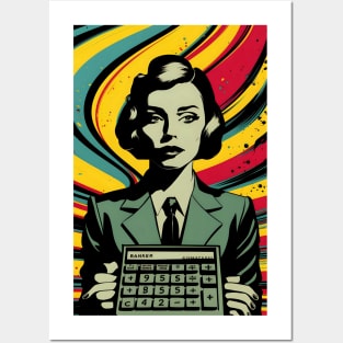 Retro Banker girl pop art Posters and Art